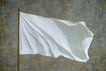 Obraz premium A white flag waving gently in the breeze