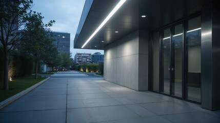 Obraz premium Modern Architectural Design in Urban Environment at Twilight