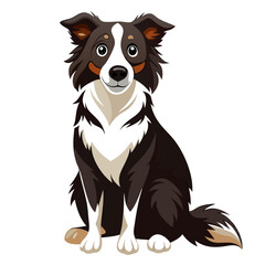 Fototapeta premium border collie dog isolated on white, Color vector illustration. Pet animal 