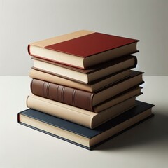 Four books are stacked on top of each other against a white background.&nbsp;  
