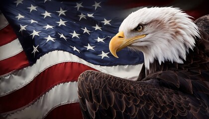 Naklejka premium Eagle and usa flag patriotism concept