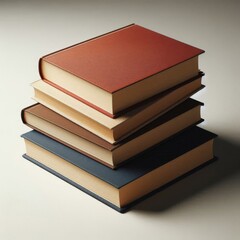 Four books are stacked on top of each other against a white background.&nbsp;  
