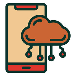 Cloud On Mobile Icon