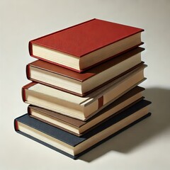 Four books are stacked on top of each other against a white background.&nbsp;  

