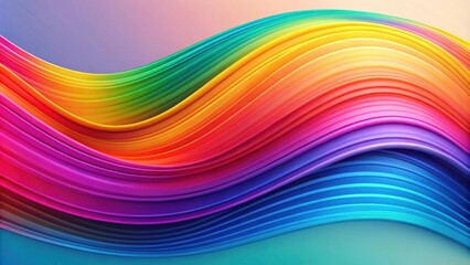 Abstract Colorful Swirling Waves of Vivid Hues and Dynamic Curves