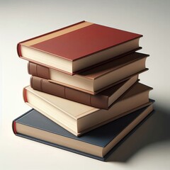 Four books are stacked on top of each other against a white background.&nbsp;  
