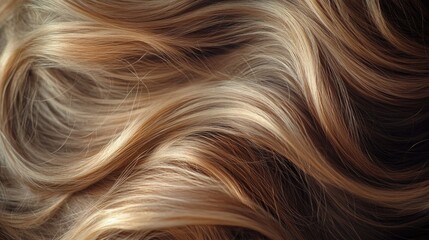 Naklejka premium Blonde-haired woman's hair in close-up, perfect for beauty and lifestyle images