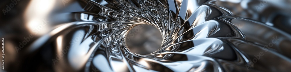Poster a detailed shot of a metallic object, ideal for showcasing textures and details