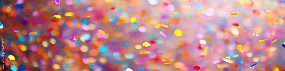 Aufkleber A colorful display of confetti falls from above, creating a festive atmosphere
