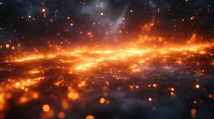 Fototapeta premium Glowing Embers and Sparks Create Fiery Abstract Scene