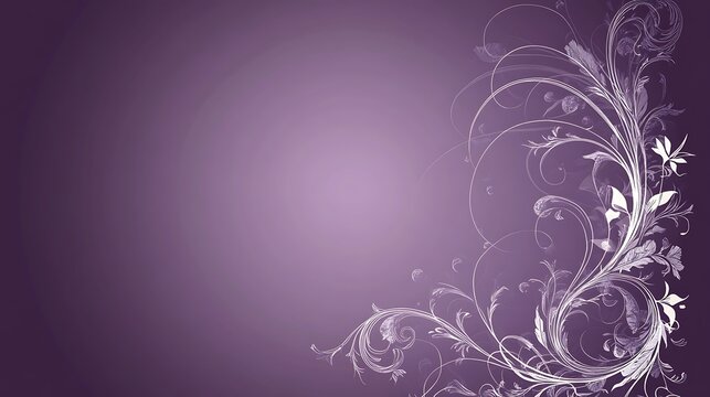 Elegant White Floral Design on Purple Background