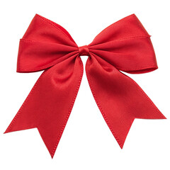 Red bow on transparent background