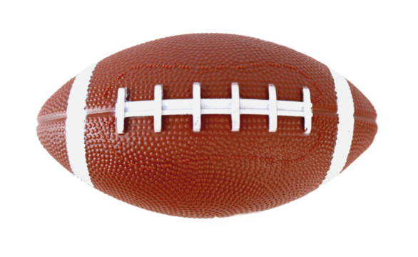 American foot ball on white background isolated front view