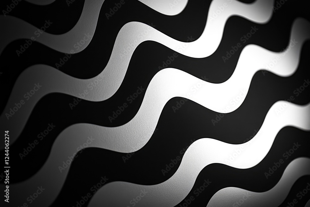 Poster a close-up shot of a wave pattern in monochrome