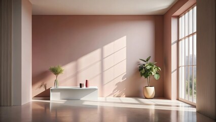 Sunlit Minimalist Interior Room Design with Plants and Simple Decor