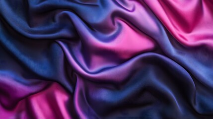 Fototapeta premium Elegant Satin Fabric with Vibrant Pink and Deep Blue Color Gradients