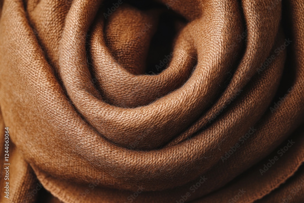 Poster Close up view of a brown scarf with intricate pattern