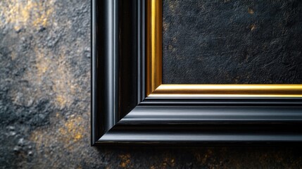 A close-up shot of a picture frame hanging on a wall, with a white background and minimal distractions