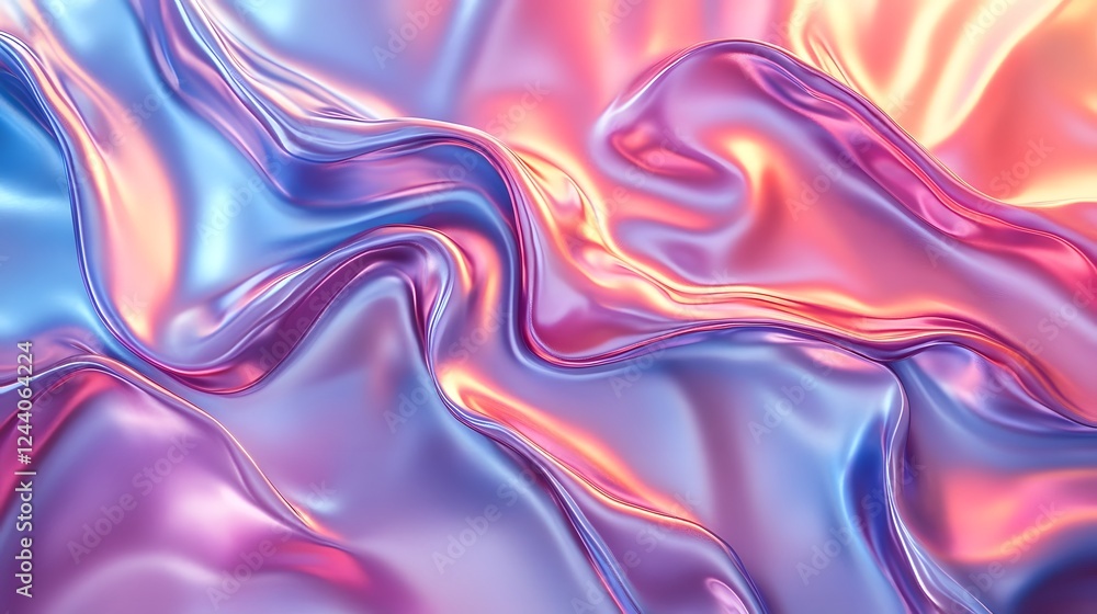 Aufkleber captivating swirling waves of vibrant prismatic colors in mesmerizing digital abstract artwork this 
