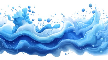 Captivating wave of liquid energy and motion in a mesmerizing abstract aquatic design with swirling splashing and foaming textures in shades of blue  The dynamic turbulent