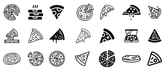 Pizza Icons Pack Vector Set