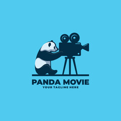Naklejka premium Panda Movie Logo Template