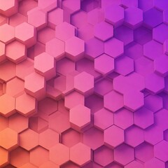 Abstract geometric wallpaper with hexagonal patterns in gradient tones of purple, pink, and orange, giving a futuristic vibe.