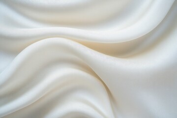 Obraz premium close-up of white silk fabric gently folded capturing soft waves and subtle sheen