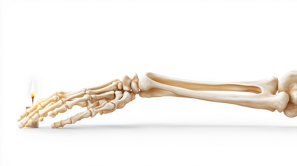 Halloween Skeleton Arm Holding Candle Art