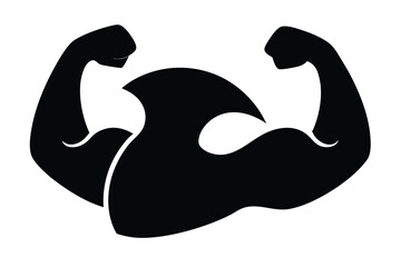 Obraz premium silhouette vector illustration of A Biceps Flex icon on white background