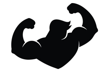 silhouette vector
illustration of A Biceps Flex icon on white background