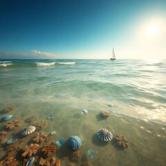tropical island in the sea