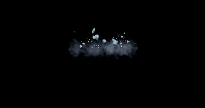 ice explosion effect on black background