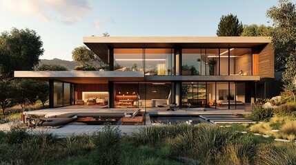 Fototapeta premium modern waikato countryside escape new zealand house