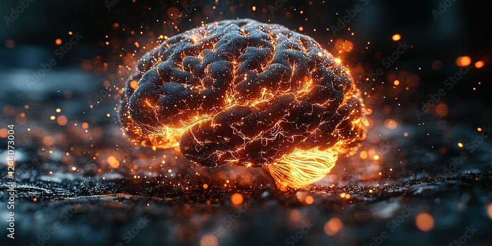 Poster sparkling neural connections illuminate the mind in vibrant display of creativity and intelligence