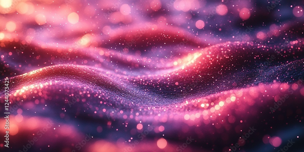 Poster dynamic waves adorned with shimmering particles create a captivating underwater atmosphere in deep h