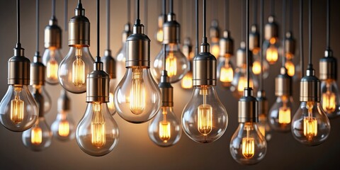 Illuminated Ideas A Collection of Glowing Filament Bulbs Hanging in Warm Ambient Light