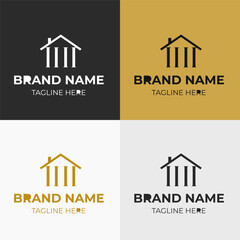 Set of some creative modern real estate logo design templates