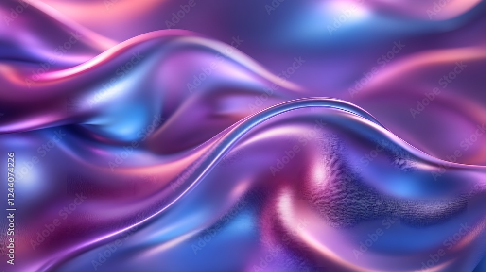 Fototapete mesmerizing fluid swirls of vibrant holographic colors and ethereal luminescence abstract digital ar