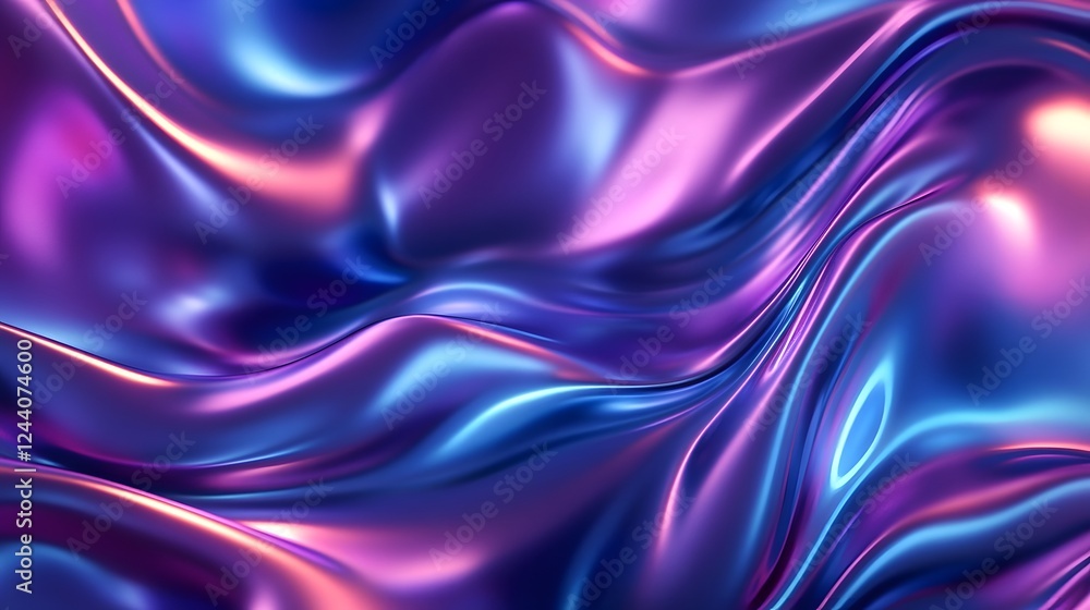 Leinwandbilder Mesmerizing fluid waves of vibrant digital art and ethereal gradients create a captivating and visually stunning abstract composition  The dynamic smooth and surreal fluid motion