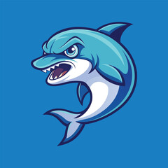 Fototapeta premium vector illustration of a cartoon dolphins