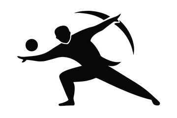 silhouette vector
illustration of A Judo Throw icon on white background
