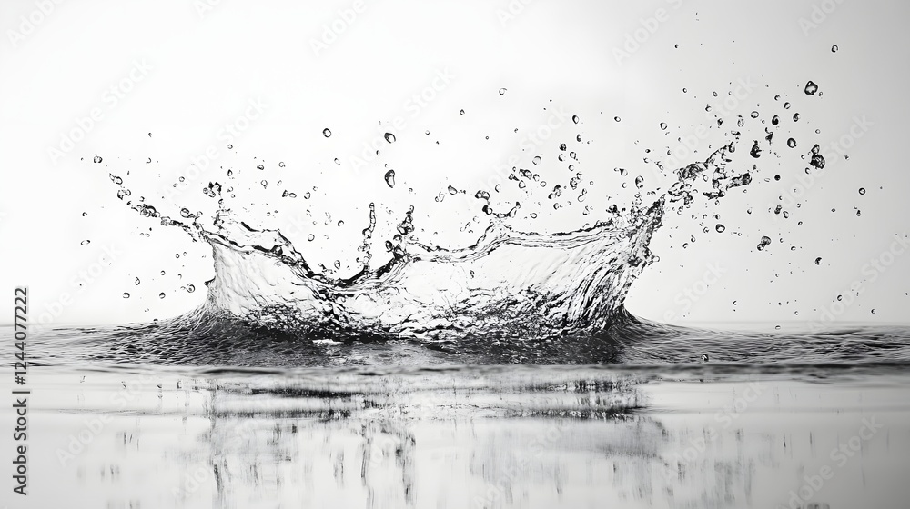 Poster Powerful Splash of Crystal Clear Water in Motion Creating a Dynamic Liquid Abstract