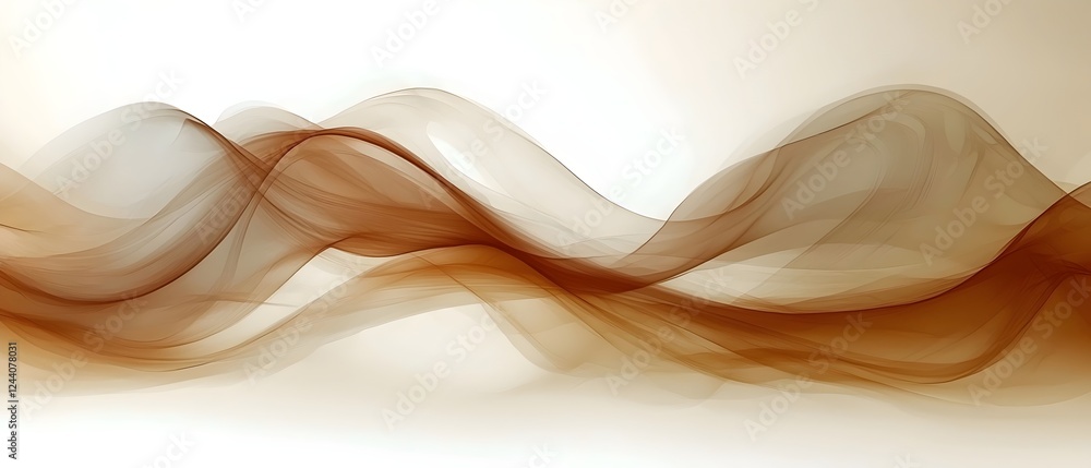 Poster a captivating abstract wave of translucent brown hues, creating a sense of fluidity and softness. th