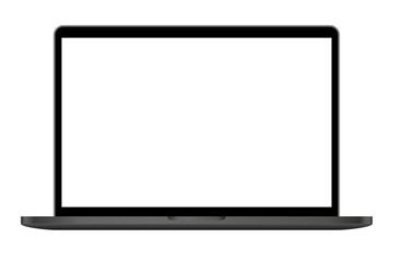 Mockup of a monitor. Black laptop. Computer display with an empty screen isolated on transparent background	

