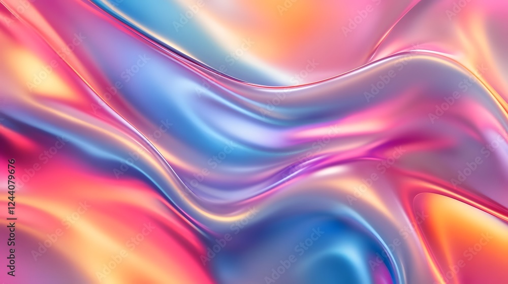 Poster Vibrant liquid waves of captivating colorful abstract digital art texture background  Mesmerizing swirling fluid motions in a dreamy futuristic and visually striking composition  A modern elegant