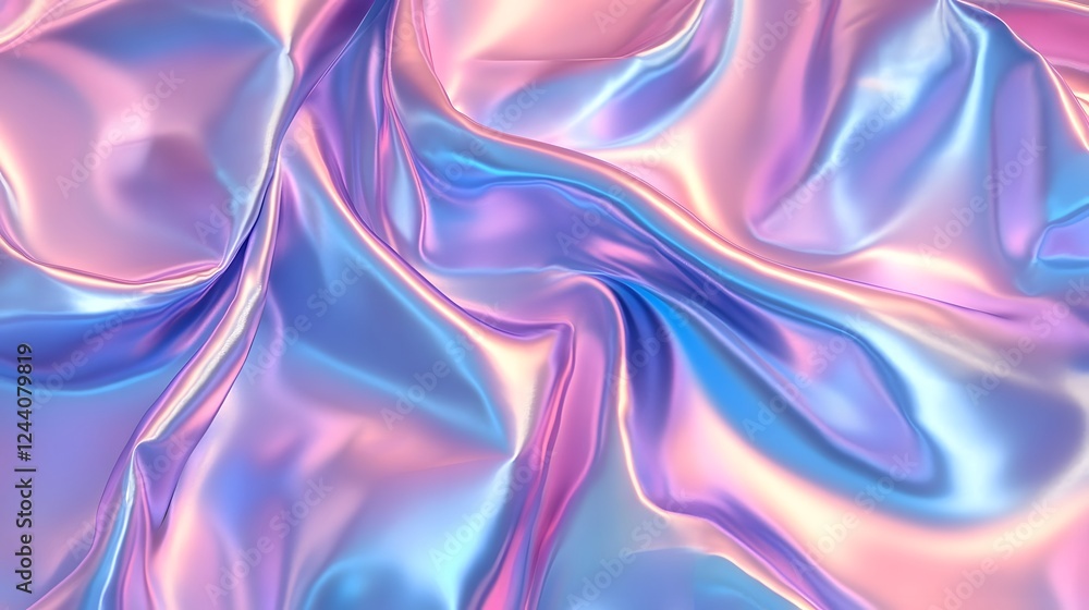 Poster vibrant mesmerizing abstract background featuring shimmering waves of multicolored iridescent liquid