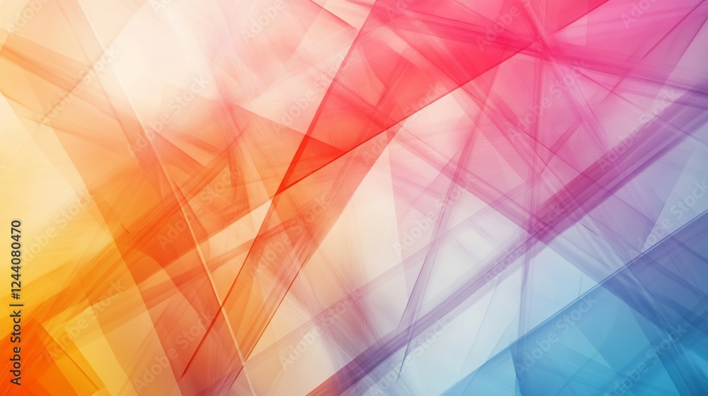 Fototapete abstract intersecting lines form a dynamic background with gradient of colors from yellow to blue