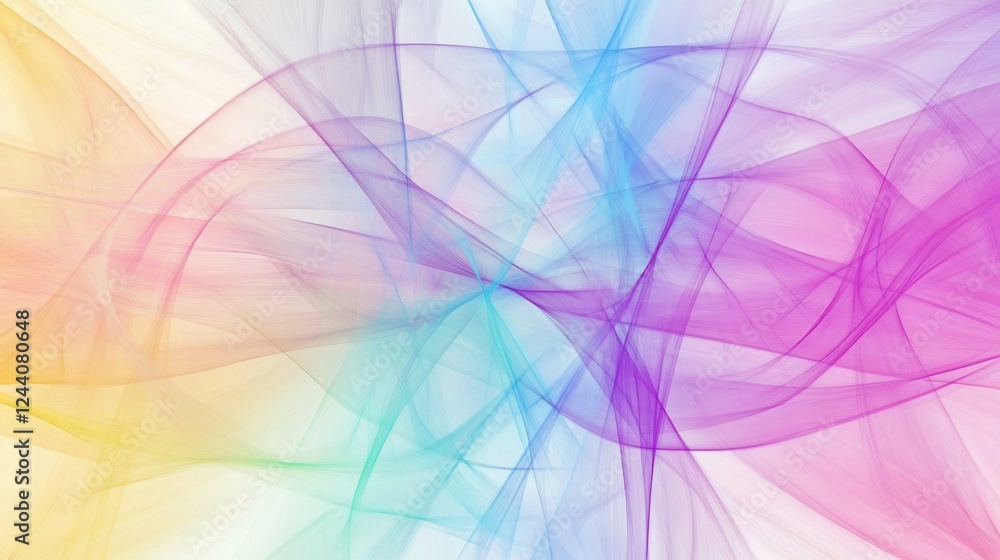 Fototapete abstract background with intersecting lines and a blend of pastel colors creating a flowing design