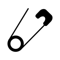 Set of safety pin icons. Safety pin flat sign design. Safety pin symbol pictogram. UI UX icon